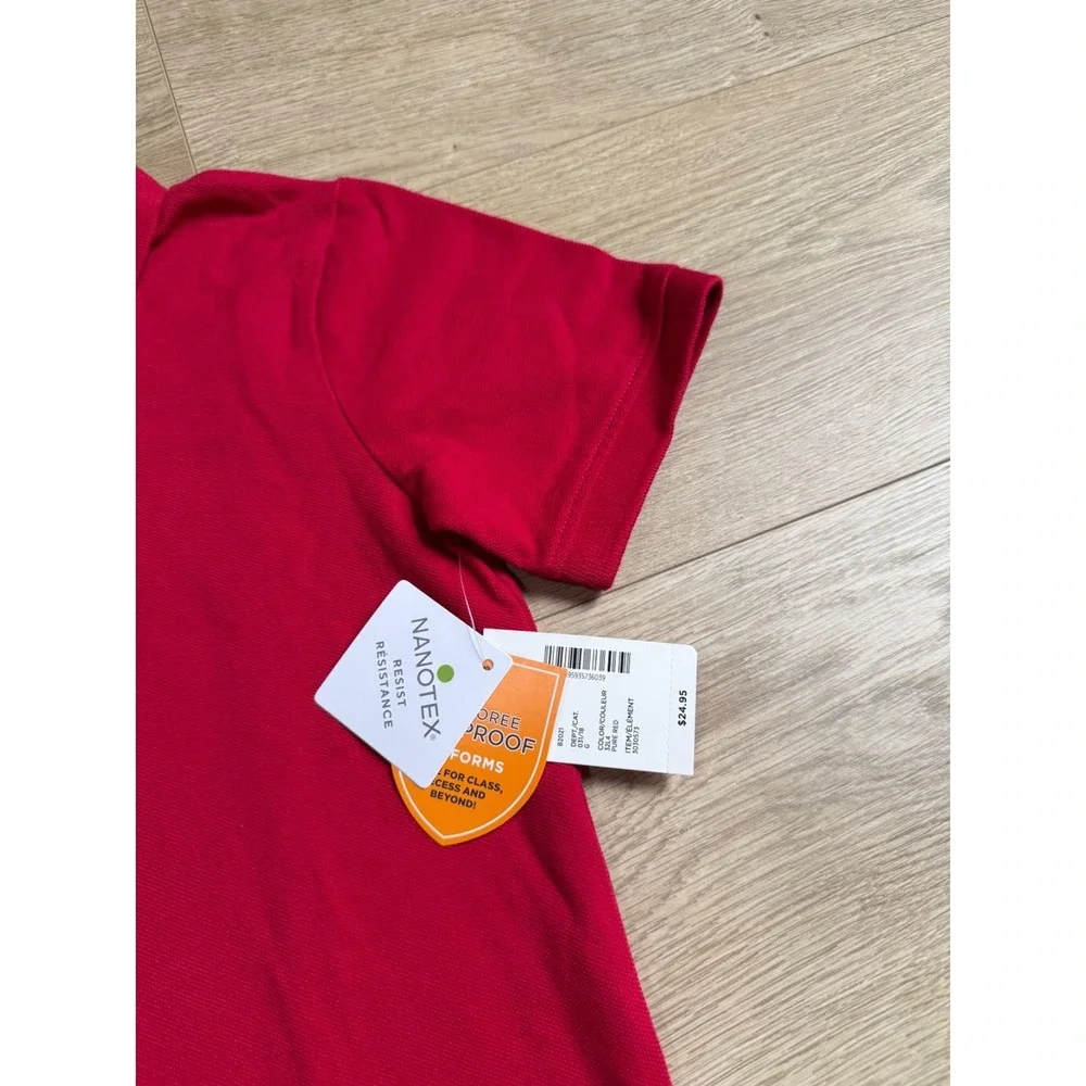 NWT Boys Kids Gymboree playproof uniforms nanotex short sleeve red polo size 7